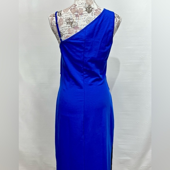WALTER BAKER Royal blue one shoulder cutout midi dress size L - Picture 7 of 16